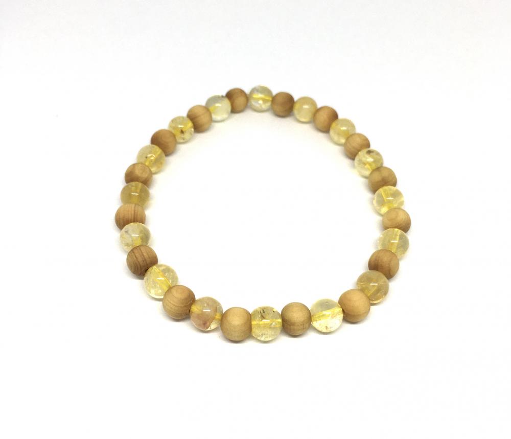 Citrine and Wooden Beads