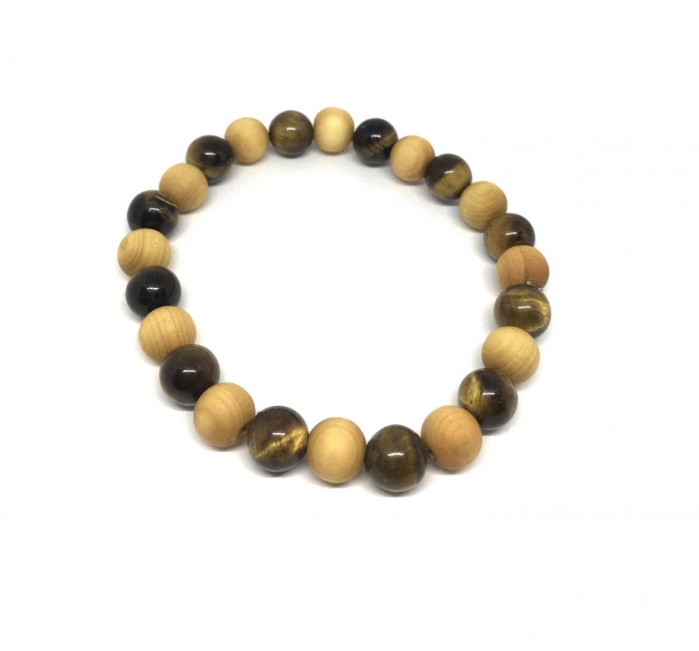 Tigers Eye and Wooden Beads