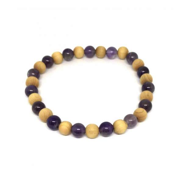 Amethyst and Wooden Beads