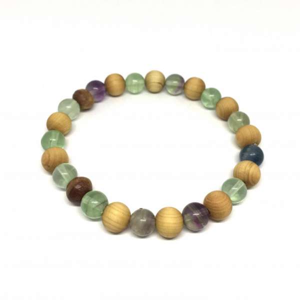 Fluorite and Wooden Beads